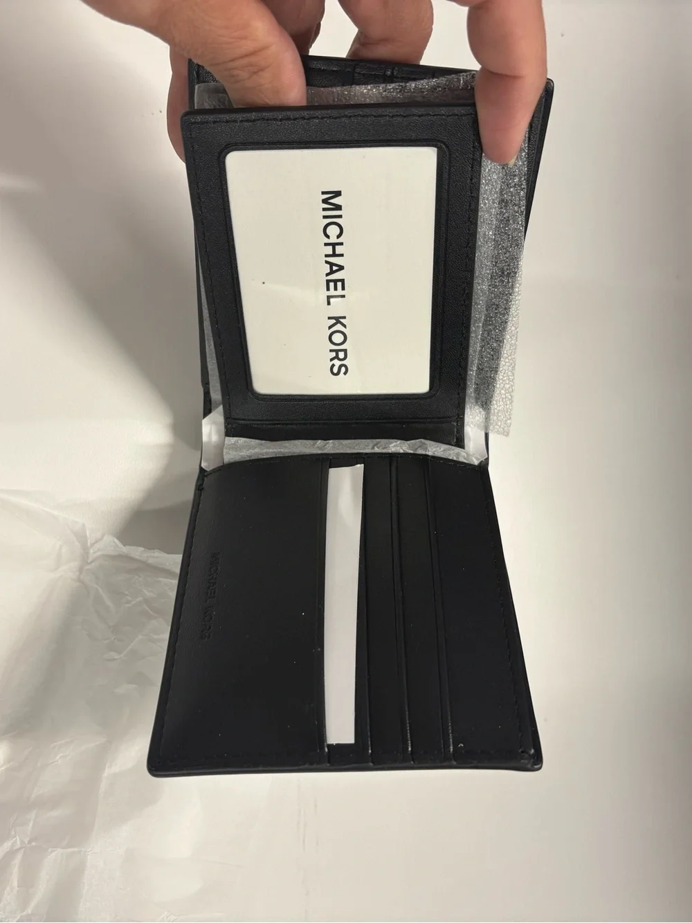 Michael Kors Black Textured Leather Card & Key Wallet